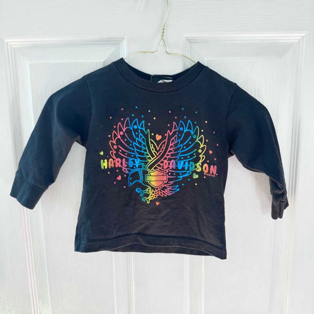 HARLEY DAVIDSON Kids 3T Holo Rainbow Eagle Long Sleeve
